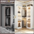 thumbnail image 6 of Homieasy Corner Closet System with 12 Shelves, 40" Large Corner Closet Organizer System with 2 Hanging Rods, Versatile 6-Tier Walk-in Closets for Corner Space, White, 6 of 8