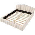 thumbnail image 5 of Queen Size Bed Frame Velvet Upholstered Queen Bed Frame Shell-Shaped Headboard for Bedroom, No Box Spring Needed, Luxury and Elegant Style Furniture, Easy Assembly, 5 of 7