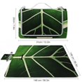 Fsmy Green Leaves Square Outdoor Picnic Mat Beach Blanket for Camping
