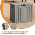 thumbnail image 3 of Uforic 31 Gallon Outdoor Deck Box, Weatherproof Resin Storage, Lockable, with Side Handles, Light Brown, 3 of 6