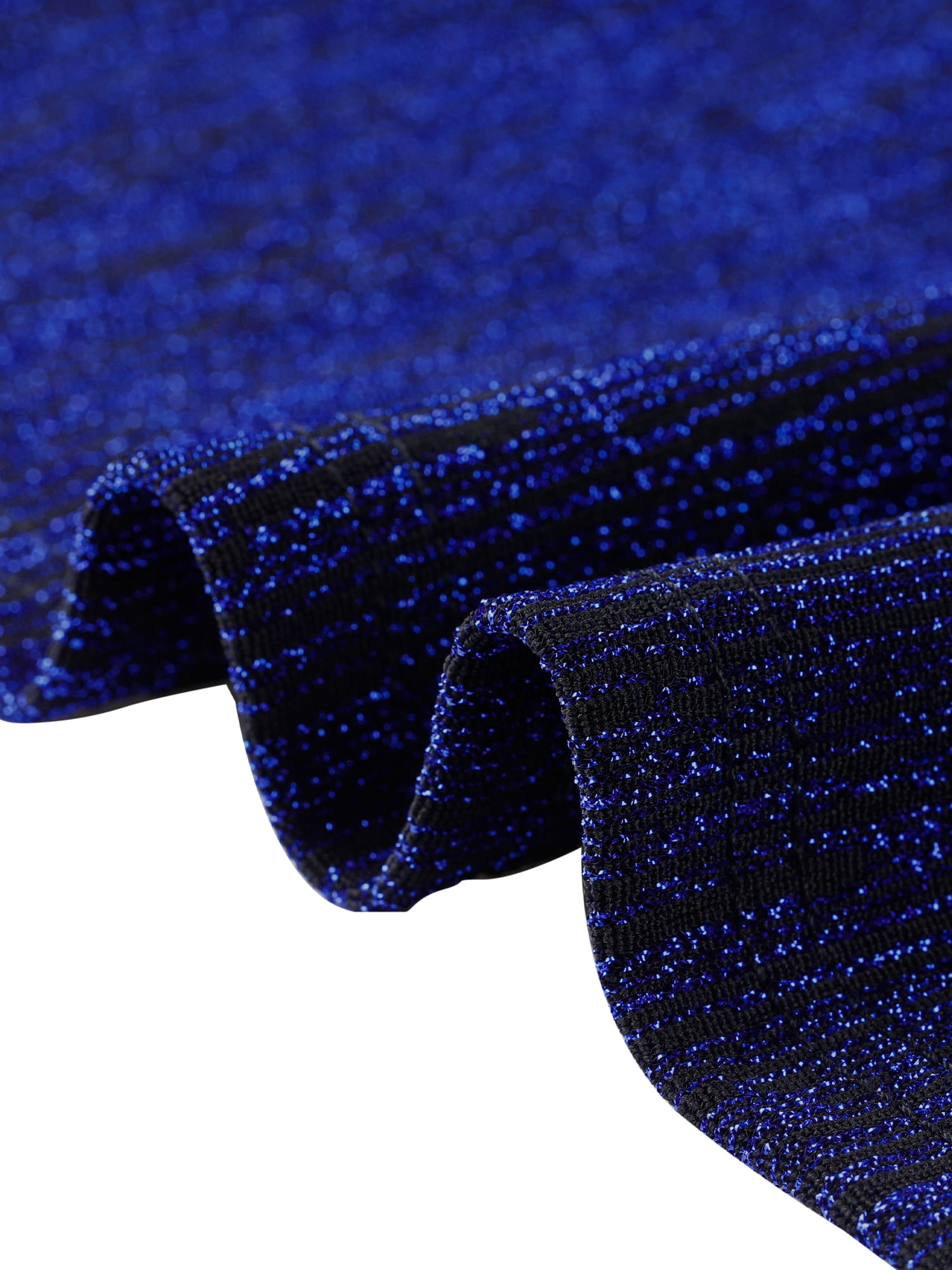 Women's Plus Metallic Tops V Neck Short Sleeve T-Shirt Party Top Glitter Blouses 2X Royal Blue