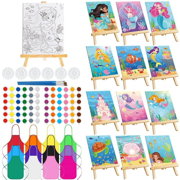 Set de pintura para fiestas Ireer Kids Sip & Paint con lienzo y delantal