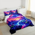 thumbnail image 3 of Homewish Multicolor Natural Scenery Bedding Comforter Set,Galaxy Planet Twin Comforter Sets,Orange Blue Green Bedding Set For Girls Kids,Microfiber Bedroom Decor Reversible,2pcs, 3 of 8