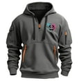 thumbnail image 2 of Jinhomg Big and Tall Cargo Hoodies for Men Casual Comfy Long Sleeve Drawstring Sweatshirt Trendy Graphic Print Outdoor Pullover Sportswear Deal of The Day Dark Gray XL, 2 of 5
