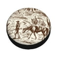 thumbnail image 3 of Gaeub Western Desert Cowboys2 14-17in Tire Cover, Spare Tire Cover, for Camper Caravan, Trailer, Car, Truck, SUV, Jeep - 14 inch, 3 of 9