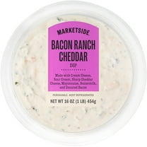 Marketside Premium Ready-to-Serve Bacon Cheddar Ranch Dip Small Tub, 16 oz (Refrigerated)