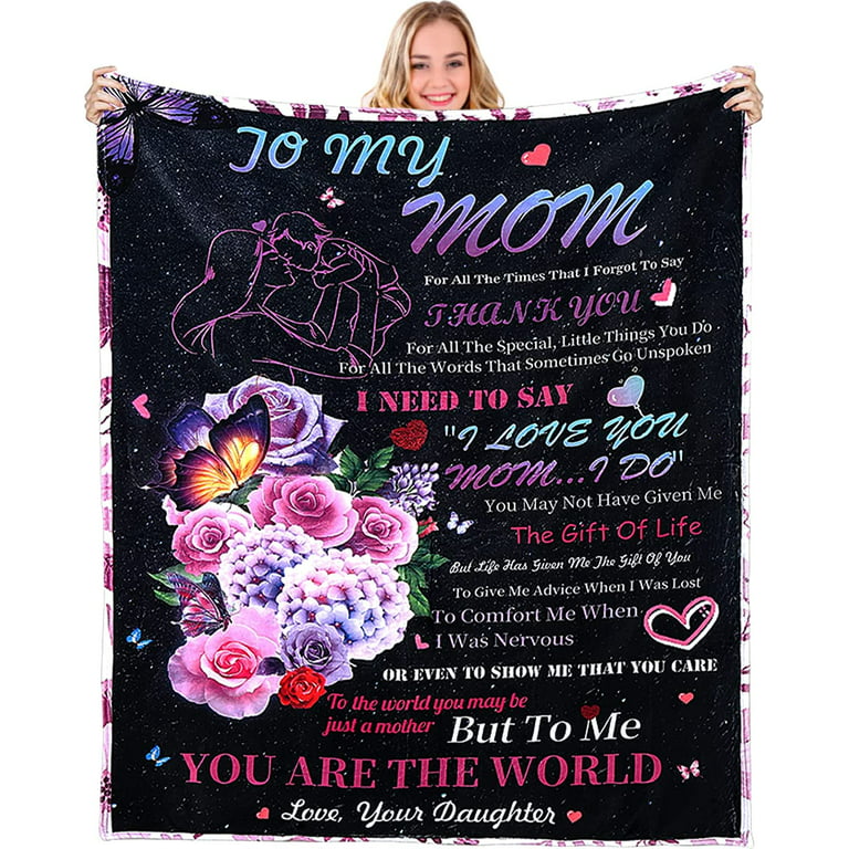 Luxe Extreme Mom Blanket, for Mom, Birthday Gifts for Mom from Daughter or  Son, Best Mom Ever Gift Blanket, Mom Gifts for Mother's Day, I Love You Mom