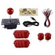 thumbnail image 1 of Kit de bricolaje para juegos de arcade de 1 jugador con mango de joystick, piezas de repuesto, componentes de fácil instalación con botones a presión Rojo, 1 of 10