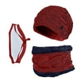 thumbnail image 6 of Weikingp Clearance! Beanies Hats Men, Men's Winter Knitted Fleece Hat Windproof Hat Scarf Mask Three-Piece Winter Knitted Hat Men's Soft Warm Hat, Beanie for Women, Baby Beanie Wine, 6 of 6