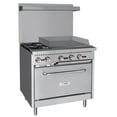 thumbnail image 4 of 36 in. 2 Burner Commercial LP Range with 24 in. Griddle in Stainless-Steel (KM-CRG36-LP), 4 of 13