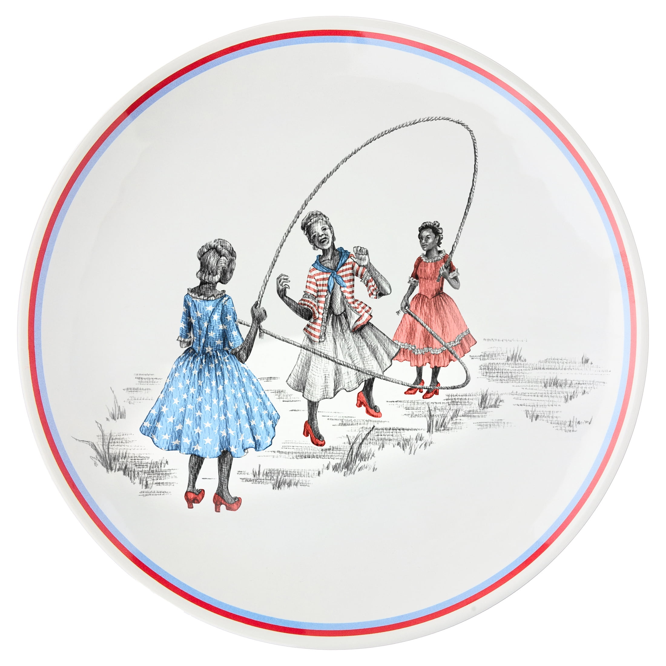 Sheila Bridges Harlem Toile Multicolor 9" Melamine Salad Plates, 4 Count