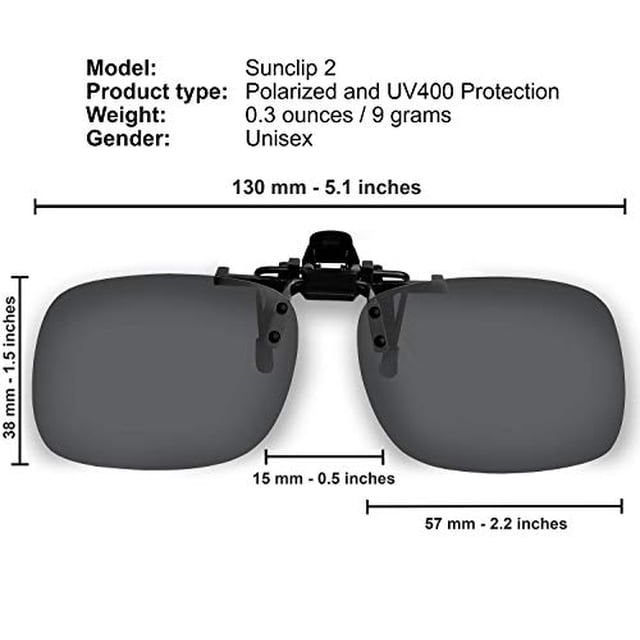 Clip On Sunglasses Polarized Sunglasses to Clip onto Eyeglasses Flip Up for Men and Women Set of Smoke and Silver Mirror Success Eyewear Success Eyewear