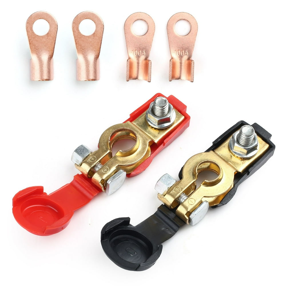 2 Pcs Battery Terminal Connector Clamps +4 Pcs Battery Terminal Ends