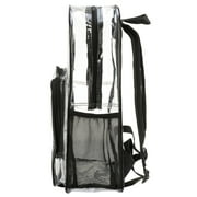 K-Cliffs Unisex Wholesale Clear Backpack See through School bags Basic Transparent Student Bookbag, Black, 20pcs