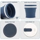 thumbnail image 3 of Tazas de agua plegables de gel de sílice, tazas de café, mejoradas, tapa de taza sellada reforzada, taza de viaje para acampar de 12 oz (azul), 3 of 5
