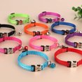 thumbnail image 2 of Collar de nailon reflectante personalizado para gatos, Collar ajustable con campana para cachorros y perros pequeños, 2 of 5