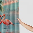 thumbnail image 3 of Orinice Tropical Beach Shower Curtain Fabric Blue Ocean Pink Flamingo Couple Green Palm Leaves Summer Nautical Decor Bathroom Bath Curtains with Hooks 60x72, 3 of 7