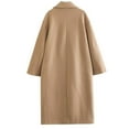 thumbnail image 3 of XPMWRP Women's Double Breasted Loose Coat Long Sleeve Casual Jacket Soft Comfortable Fashionable Outerwear Winter Warm Trendy Loose Coat with Pockets Brown L, 3 of 3