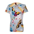 thumbnail image 5 of Blusa de manga corta con cuello en V informal para mujer a la moda, camisetas de verano Fridja  bn3881, 5 of 5