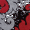 Black, variant on Linon Corfu Damask Frieze Yarn Pile  5'x7'7" Area Rug in Black & Red