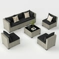 thumbnail image 7 of MRUAKA 7 Pieces Patio Conversation Set, Outdoor Sectional PE Rattan Wicker Furniture Seat,BLACK, 7 of 7