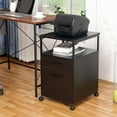 thumbnail image 2 of JJS Wood File Cabinet, Mobile Open Shelf Home Office Filing Cabinet Printer Stand for Letter Size Hanging Files,Black, 2 of 9