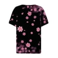thumbnail image 4 of Women's Short Sleeve Tunic Tops Loose Fit Flowy Y2K Tops Dressy Casual Vintage Fashion Henley Neck Flowy Shirts 1/4 Button up Blouse Summer Clothes for Teen Girls Tie Dye Ombre Hot Pink T Shirts XXL, 4 of 5