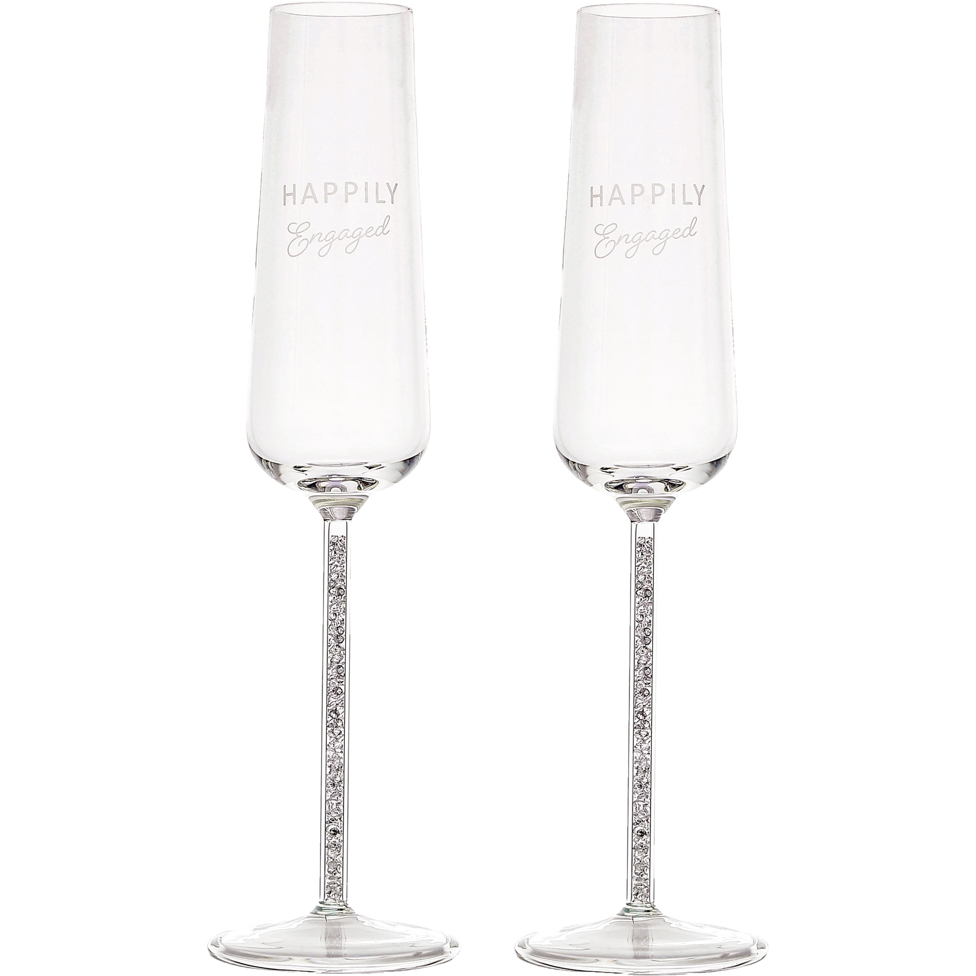 Engaged - Gift Boxed 7 oz Glass Toasting Flute Set