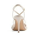 thumbnail image 4 of XYD Women Open Toe Ruched Cross Strap Sandals Strappy Buckled Stiletto High Heels Elegant Summer Dressy Bridal Shoes Size 9.5 Beige, 4 of 4