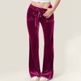 thumbnail image 4 of Mlzmgr Flare Leg Pants for Women Loose Fitted Velvet Velour Pants Soft Comfy Womens Trousers Casual Yoga Pants, 4 of 8
