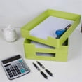 thumbnail image 3 of Letter-Size Tray, A4 Plastic Paper Holder File Organizer Green, 3 of 5