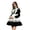 Z11Black, variant on Xijirk Womens Victorian Maid Costume High Neck Long Puff Sleeve Lace Ruffle Maxi Dress with Lace Apron for Halloween Cosplay Party Role Play,Black,M