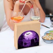 WOBOGO Purple Full Moon Clear Acrylic Napkin Holder Kitchen Tissue Face Towel Cocktail Rack Bar Restaurant Dinner Paper Dispenser
