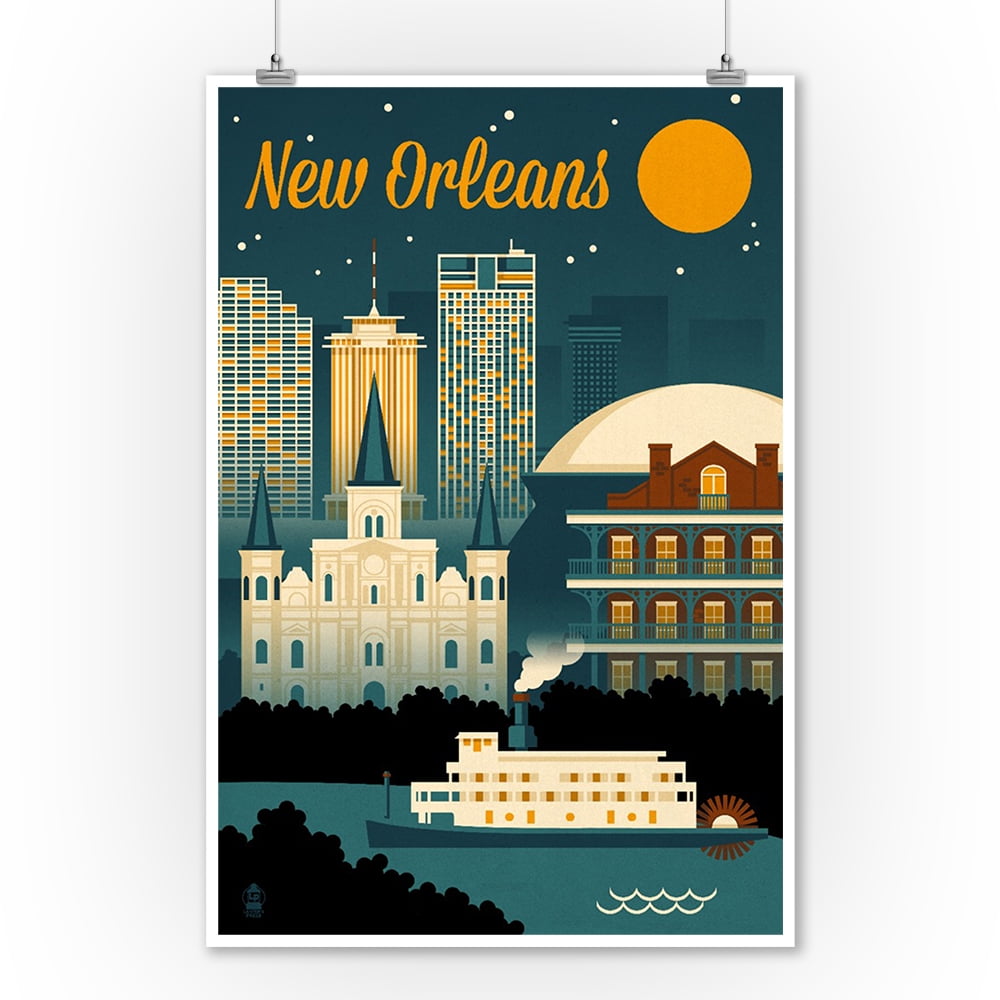 AMERICA NEW ORLEANS 11 VINTAGE TRAVEL POSTER GALLERY WRAP 