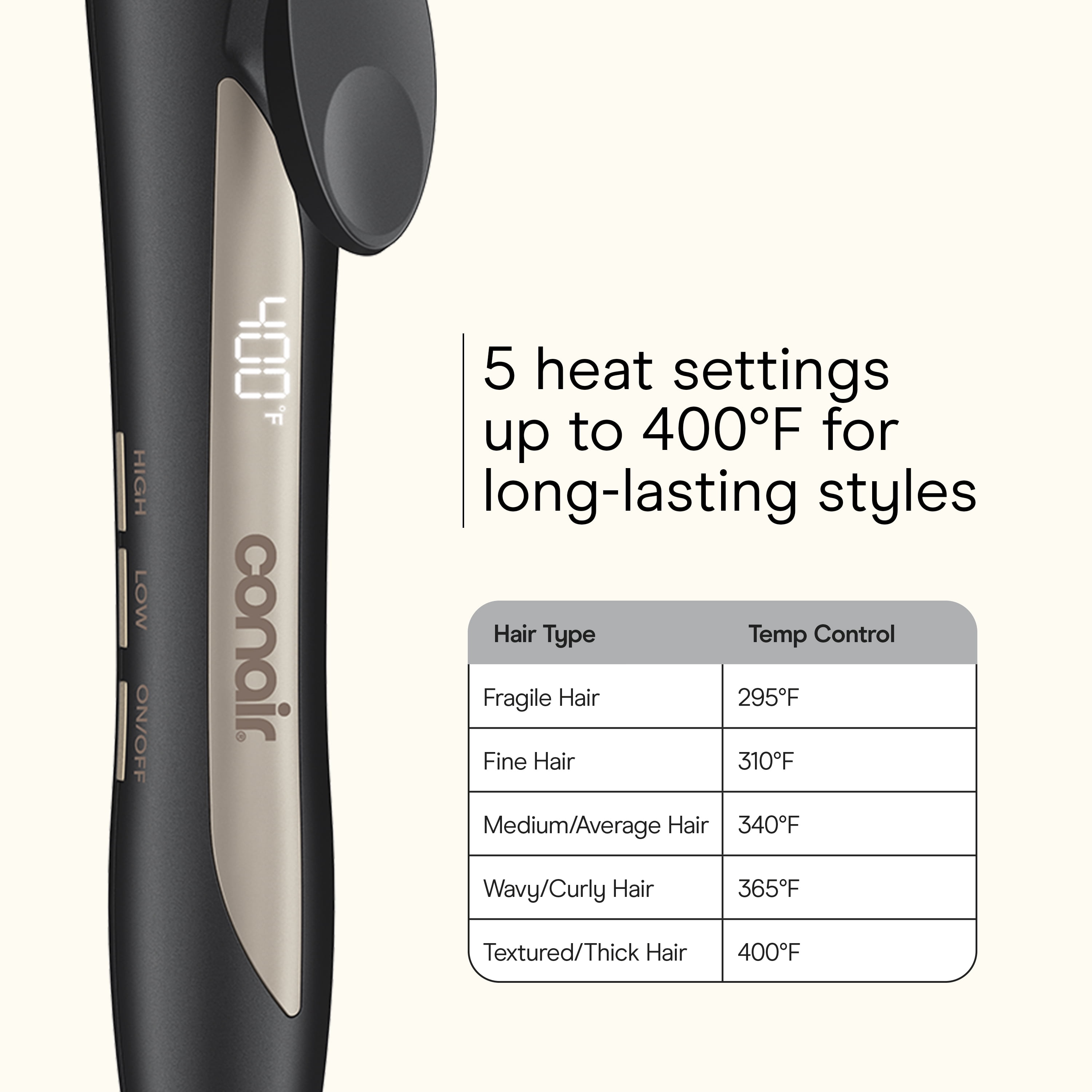 INFINITI PRO CONAIR™ 1" Tourmaline Ceramic Curling Iron, 5 Heat Settings Up to 400°F