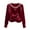 Wine, variant on Womens Silk Satin Blouse Pearls Crew Neck Long Sleeve Shirts Solid Color Elegant Casual Loose Tops Business Holiday Outfits