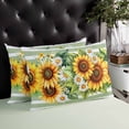 thumbnail image 4 of Sunflower Throw Pillow Cover 24 x 36 Inch Decorative Pillow Cover Yellow Summer Flower Sage Green Stripe Lumbar Pillowcase Seasonal Rectangle Cushion Case for Couch Sofa Bed Living Room, 4 of 7