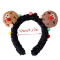 thumbnail image 3 of Cute 3D Cartoon Cookie Headband Makeup Hair Hoop Fuzzy Furry Plush Hairband Hair Accessories Photo Props for Women Girls, 3 of 8