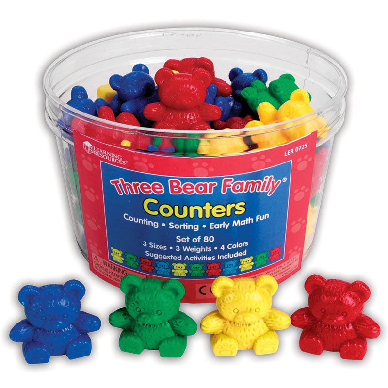 Learning Resources Three Bear Family Counters, Set of 80 (LER0725