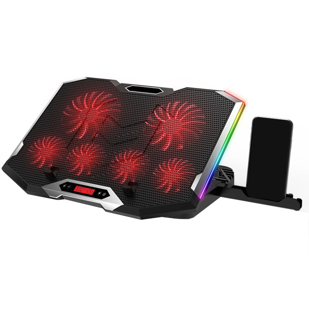 Laptop Cooling Pad RGB PC Fan Cooler Notebook Stand Computer Cooling Bracket 8 Quiet Fans PC Radiator with Phone Stand
