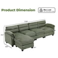 thumbnail image 6 of Bonzy Home Convertible Sectional Sofa With Ottoman, Ultra‑Comfort Seating – Configurable for Living Room & Family Room; Green, 6 of 9