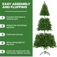thumbnail image 3 of 6.5ft Traditional Christmas Tree with Lights, Tree Prelit with 3156 Branch Tips, 450 Warm Lights and Metal Stand by Homestock, 3 of 9