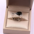 thumbnail image 2 of Women's 925 Sterling Silver Irregular High Carbon Black Diamond Ring, 2 of 2