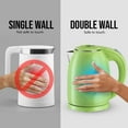 thumbnail image 4 of OVENTE Portable Electric Kettle Stainless Steel Instant Hot Water Boiler Heater 1.7 Liter 1100W Double Wall Insulated Fast Boiling with Automatic Shut Off for Coffee Tea & Cold Drinks, Green KD64G, 4 of 13