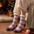 thumbnail image 5 of Lumtrix Women's & Men's Christmas Fuzzy Slipper Socks with Grippers Super Soft Warm Fleece Lined Cozy Home Socks Winter Gifts C One Size, 5 of 5