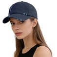 thumbnail image 4 of Men's and Women's Ripped & Distressed Baseball Cap, Washed Vintage Dad Hat with Hole Details, Soft Top Classic Fit Cap for Spring and Autumn Casual Wear Navy, 4 of 7