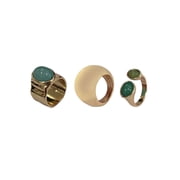 Time and Tru Multicolor Cabochon Chunky Rings for Female Adults and Teens, 3 Pack