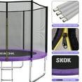 thumbnail image 3 of SKOK 8FT Trampoline with Ladder, 400LBS Capacity, Waterproof, Heavy Duty, Purple, Outdoor/Indoor, 3 of 8