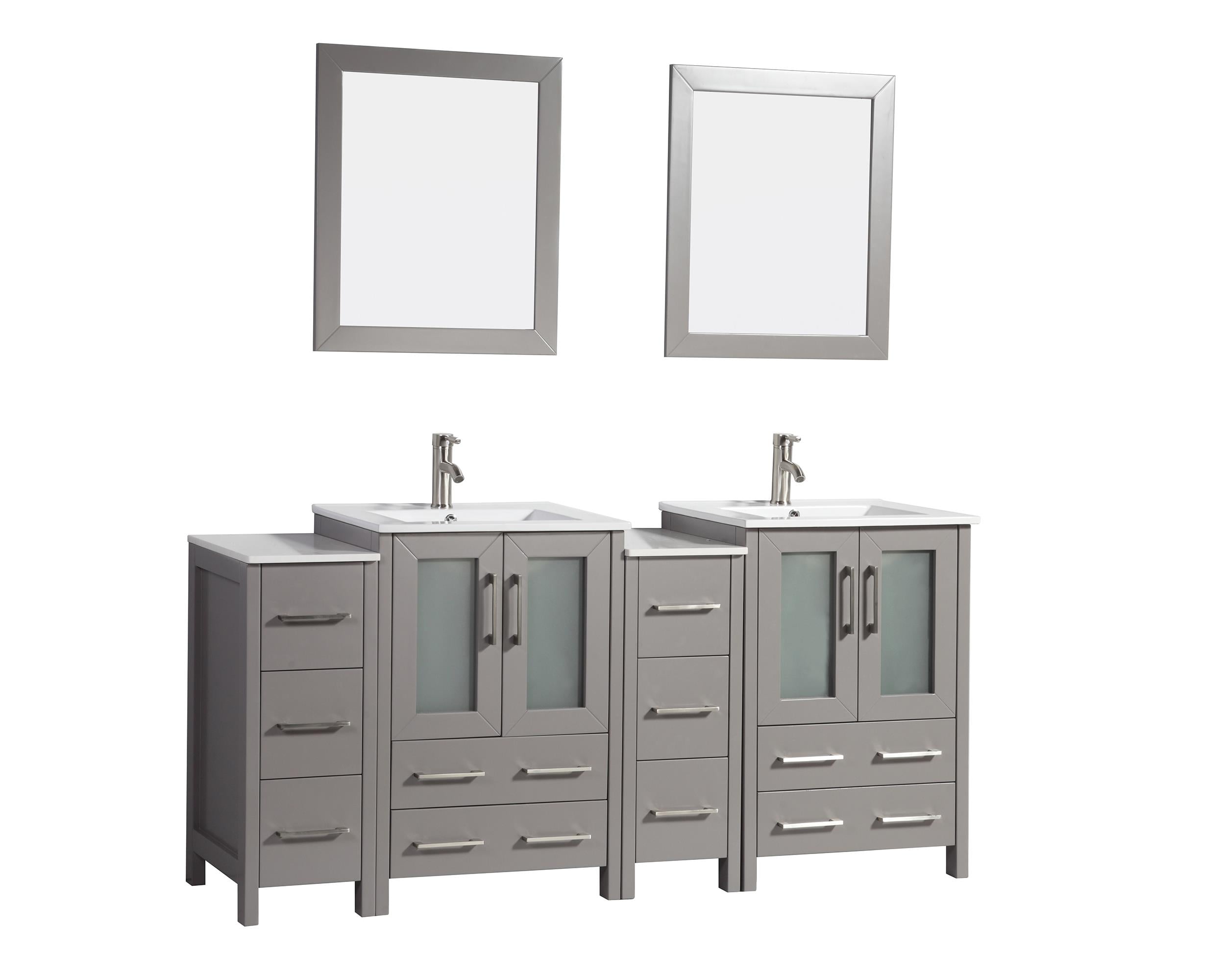 Vanity Art 72 Inch Double Sink Bathroom Vanity Set With Ceramic Vanity Top Walmart Com