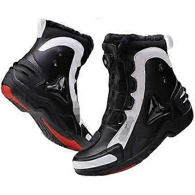 Motorcycle Sneakers for Men & Women, Ankle Support Biker Boots, Safety Trainers Riding Shoes with Rotary Buckle, Professional Moto Footwear